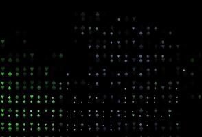 modèle vectoriel multicolore foncé, arc-en-ciel avec symboles de poker.