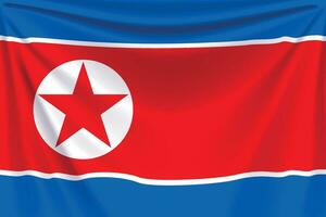 retour drapeau Nord Corée vecteur
