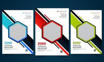 conception de modèle de brochure de rapport annuel d'entreprise simple. vecteur