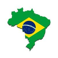 Brésil carte avec drapeau Couleur vecteur. nationale carte de Brésil. vecteur