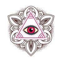 Symbole de pyramide oculaire qui voit tout.