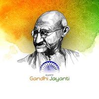 joyeux gandhi jayanti célébration drapeau indien fond de thème de couleur vecteur