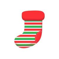 chaussettes de noël. chaussettes rouges et vertes avec divers motifs pour les décorations de Noël. vecteur
