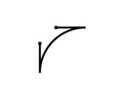 icône de l'outil de courbe de Bézier. outil de conception de graphiques vectoriels. icône de vecteur simple décrit dans un style linéaire.