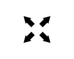 quatre flèches. icône de vecteur plat. simple symbole noir sur fond blanc
