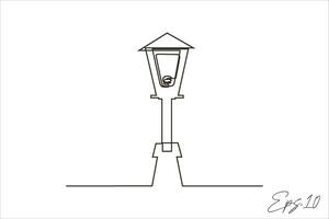 continu ligne vecteur illustration conception de jardin lampe