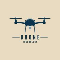 drone logo minimaliste conception modèle, avec caméra vecteur illustration conception
