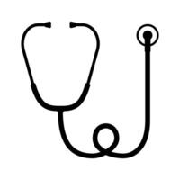 médical stéthoscope icône isolé sur blanc Contexte. outils pour médecin soins de santé concept. diagnostique dispositif santé se soucier de infirmière à examiner le patient corps. vecteur illustration.