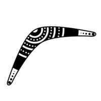 traditionnel en bois boomerang icône isolé sur blanc Contexte. australien originaire de chasse et sport arme. Aborigène en bois boomerang. vecteur illustration.