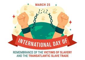 international journée de souvenir de le victimes de esclavage et le transatlantique esclave vecteur conception illustration à contre trafic dans les personnes