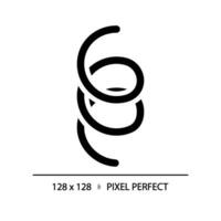 2d pixel parfait glyphe style spirochète icône, isolé vecteur, Facile silhouette illustration représentant bactéries. vecteur