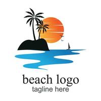 fraîcheur et Naturel beauté, Naturel et exotique plages, plage logo vecteur modèle illustration