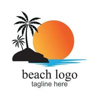 fraîcheur et Naturel beauté, Naturel et exotique plages, plage logo vecteur modèle illustration