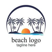 fraîcheur et Naturel beauté, Naturel et exotique plages, plage logo vecteur modèle illustration