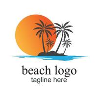 fraîcheur et Naturel beauté, Naturel et exotique plages, plage logo vecteur modèle illustration