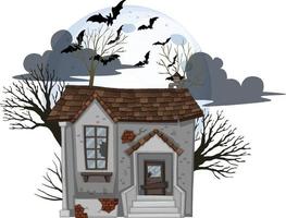 maison abandonnée d'halloween isolée vecteur