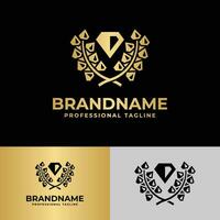 diamant laurier logo, adapté pour affaires en relation à diamant et laurier vecteur