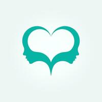 mental santé thérapie esprit Aidez-moi avec l'amour logo vecteur illustration conception