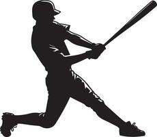 base-ball joueur vecteur silhouette, silhouette, noir Couleur 9