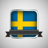 vecteur rond bannière avec Suède drapeau