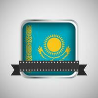 vecteur rond bannière avec kazakhstan drapeau