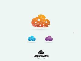 La technologie nuage logo conception. ordinateur. entreprise. numérique nuage vecteur. icône. dopamine. technologie nuage. coloré. ciel. La technologie vecteur