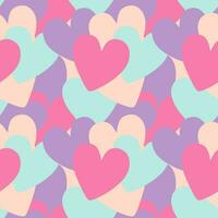 l'amour modèle pour valentines journée avec cœurs, pastel couleurs, bleu, rose, rouge, violet. vecteur