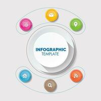 affaires infographie modèle élégant cercles bouton vecteur