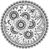 motif circulaire en forme de mandala avec fleur pour henné, mehndi, tatouage, décoration. vecteur