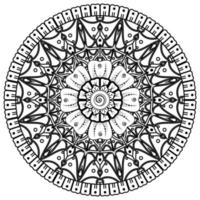 motif circulaire en forme de mandala avec fleur pour henné, mehndi, tatouage, décoration. vecteur