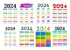 calendrier pour 2024 isolé sur une blanc Contexte vecteur