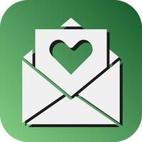 l'amour lettre vecteur glyphe pente Contexte icône pour personnel et commercial utiliser.