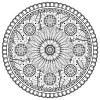 motif circulaire en forme de mandala avec fleur pour henné, mehndi, tatouage, décoration. vecteur