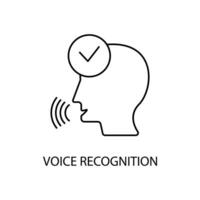 voix reconnaissance concept ligne icône. Facile élément illustration.voix reconnaissance concept contour symbole conception. vecteur