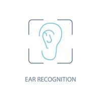 oreille reconnaissance concept ligne icône. Facile élément illustration.oreille reconnaissance concept contour symbole conception. vecteur