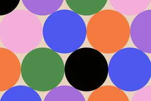griffonnage abstrait Contexte avec coloré cercles modèle. sensationnel branché vecteur conception dans hippie 60-70 style. naïve espiègle puéril toile de fond. amusement Facile géométrique texture