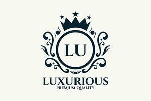 initiale lettre lu Royal luxe logo modèle dans vecteur art pour luxueux l'image de marque vecteur illustration.