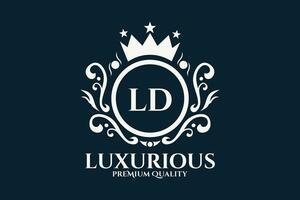 initiale lettre ld Royal luxe logo modèle dans vecteur art pour luxueux l'image de marque vecteur illustration.