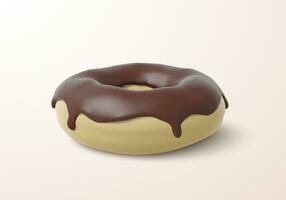sucré Donut avec Chocolat crème sur Haut. boulangerie ou café menu décoration élément vecteur illustration