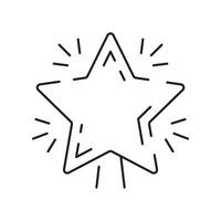 Noël étoile ligne icône ou logo style. haute qualité signe et symbole sur une blanc Contexte. content Nouveau année vecteur contour pictogramme pour infographie.