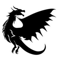 noir silhouette de une dragon sur une blanc Contexte. vecteur illustration. chinois Nouveau année de une dragon.