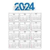 Nouveau année 2024 calendrier modèle conception vecteur