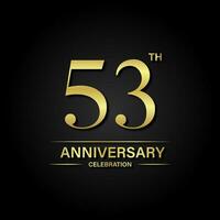 53e anniversaire fête avec or Couleur et noir Contexte. vecteur conception pour célébrations, invitation cartes et salutation cartes.