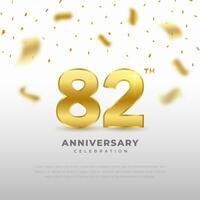 82ème anniversaire fête avec or briller Couleur et blanc Contexte. vecteur conception pour célébrations, invitation cartes et salutation cartes.