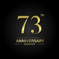 73e anniversaire fête avec or Couleur et noir Contexte. vecteur conception pour célébrations, invitation cartes et salutation cartes.