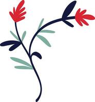élégant floral arrangement avec rouge fleurs dans dessin animé style. mignonne illustration de fleur vecteur