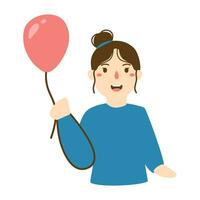 smiley femme en portant des ballons illustration vecteur