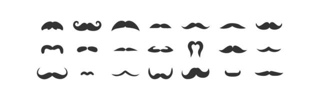 moustache icône ensemble. vecteur illustration