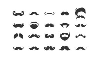 moustache icône ensemble. vecteur illustration