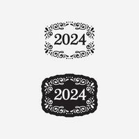 2024 Nouveau année et Noël logo 2024 nombre conception et illustration vecteur